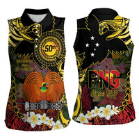 Papua New Guinea 50th Independence Anniversary Women Sleeveless Polo Shirt Independen Stet bilong Papua Niu Gini LT14 - Polynesian Pride