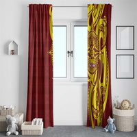 Personalised Tonga High School Window Curtain THS Tongan Ngatu Pattern - Polynesian Pride