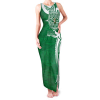 Personalised Liahona - Saineha High School Family Matching Tank Maxi Dress and Hawaiian Shirt Tongan Ngatu Pattern LT14 Mom's Dress Green - Polynesian Pride