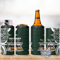 Personalised Tonga Takuilau College 4 in 1 Can Cooler Tumbler Est 1975 Tongan Ngatu Pattern LT14 - Polynesian Pride