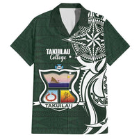 Personalised Tonga Takuilau College Family Matching Short Sleeve Bodycon Dress and Hawaiian Shirt Est 1975 Tongan Ngatu Pattern LT14 Dad's Shirt - Short Sleeve Green - Polynesian Pride
