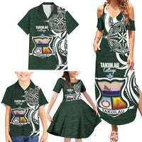 Personalised Tonga Takuilau College Family Matching Summer Maxi Dress and Hawaiian Shirt Est 1975 Tongan Ngatu Pattern LT14 - Polynesian Pride