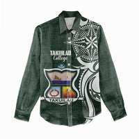 Personalised Tonga Takuilau College Women Casual Shirt Est 1975 Tongan Ngatu Pattern LT14 - Polynesian Pride
