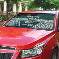 Personalised Tonga Takuilau College Auto Sun Shade 50th Anniversary Ngatu Kupesi - Polynesian Pride