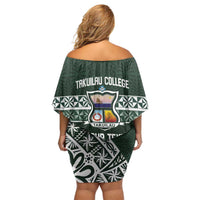 Personalised Tonga Takuilau College Family Matching Off Shoulder Short Dress and Hawaiian Shirt 50th Anniversary Ngatu Kupesi LT14 - Polynesian Pride