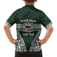 Personalised Tonga Takuilau College Family Matching Short Sleeve Bodycon Dress and Hawaiian Shirt 50th Anniversary Ngatu Kupesi LT14 - Polynesian Pride