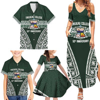 Personalised Tonga Takuilau College Family Matching Summer Maxi Dress and Hawaiian Shirt 50th Anniversary Ngatu Kupesi LT14 - Polynesian Pride