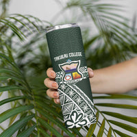 Personalised Tonga Takuilau College Skinny Tumbler 50th Anniversary Ngatu Kupesi LT14 - Polynesian Pride