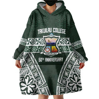 Personalised Tonga Takuilau College Wearable Blanket Hoodie 50th Anniversary Ngatu Kupesi LT14 - Polynesian Pride