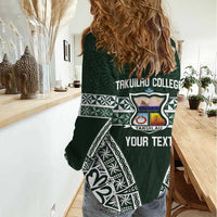 Personalised Tonga Takuilau College Women Casual Shirt 50th Anniversary Ngatu Kupesi LT14 - Polynesian Pride