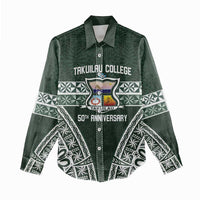 Personalised Tonga Takuilau College Women Casual Shirt 50th Anniversary Ngatu Kupesi LT14 - Polynesian Pride