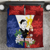 Philippines Rizal Day Bedding Set Filipino Sampaguita Grunge Style LT14 Blue - Polynesian Pride