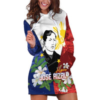 Philippines Rizal Day Hoodie Dress Filipino Sampaguita Grunge Style LT14 Blue - Polynesian Pride