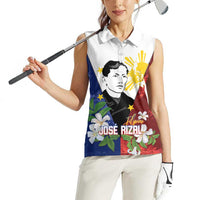 Philippines Rizal Day Women Sleeveless Polo Shirt Filipino Sampaguita Grunge Style LT14 - Polynesian Pride