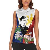 Philippines Rizal Day Women Sleeveless Polo Shirt Filipino Sampaguita Grunge Style LT14 - Polynesian Pride