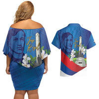 Philippines Rizal Day Couples Matching Off Shoulder Short Dress and Hawaiian Shirt Filipino Motto Stella Polynesian Pattern LT14 - Polynesian Pride