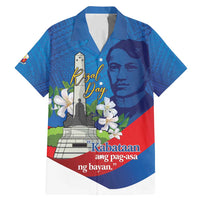 Philippines Rizal Day Family Matching Mermaid Dress and Hawaiian Shirt Filipino Motto Stella Polynesian Pattern LT14 Dad's Shirt - Short Sleeve Blue - Polynesian Pride