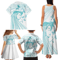 Polynesia Cervical Cancer Awareness Month Family Matching Tank Maxi Dress and Hawaiian Shirt Polynesian Women Faith Hope Love!
