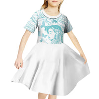 Polynesia Cervical Cancer Awareness Month Kid Short Sleeve Dress Polynesian Women Faith Hope Love! LT14 - Polynesian Pride