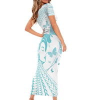Polynesia Cervical Cancer Awareness Month Short Sleeve Bodycon Dress Polynesian Women Faith Hope Love! LT14 - Polynesian Pride