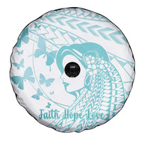 Polynesia Cervical Cancer Awareness Month Spare Tire Cover Polynesian Women Faith Hope Love! LT14 - Polynesian Pride