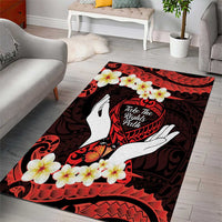 Polynesia AIDS Awareness Month Area Rug Take The Rights Path Polynesian Pattern