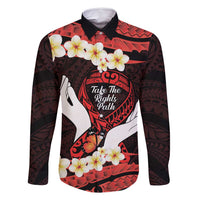 Polynesia AIDS Awareness Month Family Matching Tank Maxi Dress and Hawaiian Shirt Take The Rights Path Polynesian Pattern