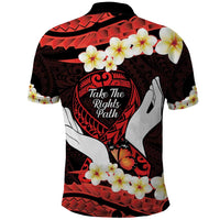 Polynesia AIDS Awareness Month Polo Shirt Take The Rights Path Polynesian Pattern