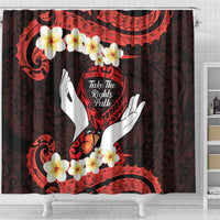 Polynesia AIDS Awareness Month Shower Curtain Take The Rights Path Polynesian Pattern