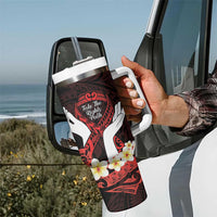 Polynesia AIDS Awareness Month Tumbler With Handle Take The Rights Path Polynesian Pattern