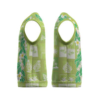 Aloha Hawaii Tuberose Lei Christmas Knitted V-Neck Vest Tropical Vibes Green Color - Polynesian Pride