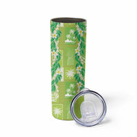 Aloha Hawaii Tuberose Lei Skinny Tumbler Tropical Vibes Green Color LT14 - Polynesian Pride