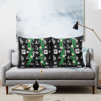 Aloha Hawaii Tuberose Lei Pillow Cover Tropical Vibes Black Color - Polynesian Pride