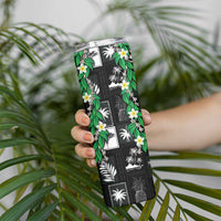 Aloha Hawaii Tuberose Lei Skinny Tumbler Tropical Vibes Black Color LT14 - Polynesian Pride