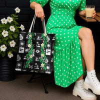 Aloha Hawaii Tuberose Lei Tote Bag Tropical Vibes Black Color - Polynesian Pride