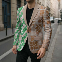 Aloha Hawaii Palaka Tuberose Lei Blazer Hawaiian Quilt Seamless Style - Polynesian Pride