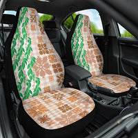 Aloha Hawaii Palaka Tuberose Lei Car Seat Cover Hawaiian Quilt Seamless Style LT14 One Size Beige - Polynesian Pride