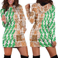 Aloha Hawaii Palaka Tuberose Lei Hoodie Dress Hawaiian Quilt Seamless Style LT14 - Polynesian Pride