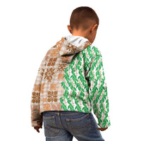 Aloha Hawaii Palaka Tuberose Lei Kid Hoodie Hawaiian Quilt Seamless Style - Polynesian Pride