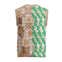 Aloha Hawaii Palaka Tuberose Lei Christmas Knitted V-Neck Vest Hawaiian Quilt Seamless Style LT14 - Polynesian Pride