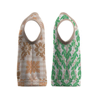 Aloha Hawaii Palaka Tuberose Lei Christmas Knitted V-Neck Vest Hawaiian Quilt Seamless Style LT14 - Polynesian Pride