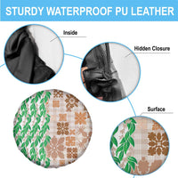Aloha Hawaii Palaka Tuberose Lei Spare Tire Cover Hawaiian Quilt Seamless Style - Polynesian Pride