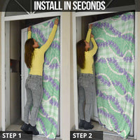 Pastel Green Hawaii Palaka Honohono Pikake Door Cover Hawaiian Orchid Lei Polynesian Pattern LT14 - Polynesian Pride