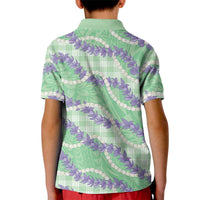 Pastel Green Hawaii Palaka Honohono Pikake Kid Polo Shirt Hawaiian Orchid Lei Polynesian Pattern LT14 - Polynesian Pride