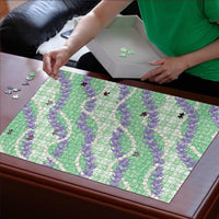 Pastel Green Hawaii Palaka Honohono Pikake Puzzle Hawaiian Orchid Lei Polynesian Pattern - Polynesian Pride