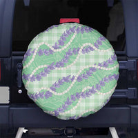 Pastel Green Hawaii Palaka Honohono Pikake Spare Tire Cover Hawaiian Orchid Lei Polynesian Pattern LT14 No hole Pastel Green - Polynesian Pride