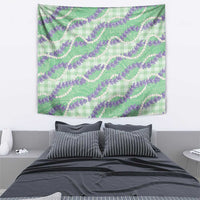 Pastel Green Hawaii Palaka Honohono Pikake Tapestry Hawaiian Orchid Lei Polynesian Pattern - Polynesian Pride