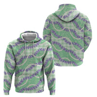Pastel Green Hawaii Palaka Honohono Pikake Zip Hoodie Hawaiian Orchid Lei Polynesian Pattern LT14 - Polynesian Pride
