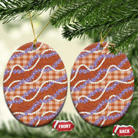 Orange Hawaii Palaka Honohono Pikake Ceramic Ornament Hawaiian Orchid Lei Polynesian Pattern - Polynesian Pride