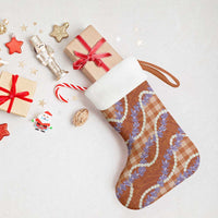 Orange Hawaii Palaka Honohono Pikake Christmas Stocking Hawaiian Orchid Lei Polynesian Pattern - Polynesian Pride